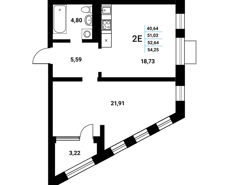 Планировка Студия в ЖК «Z-town»