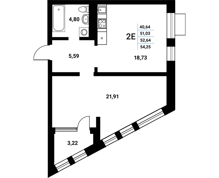 Планировка Студия в ЖК «Z-town»