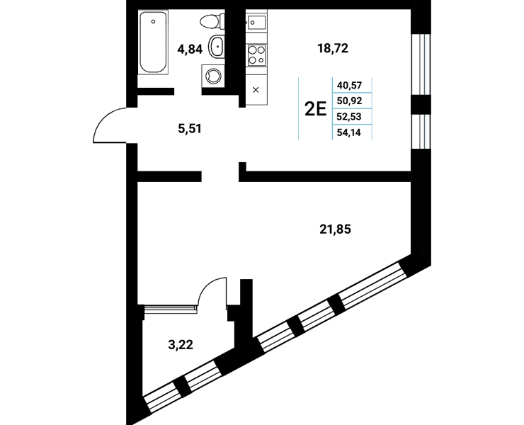 Планировка Студия в ЖК «Z-town»