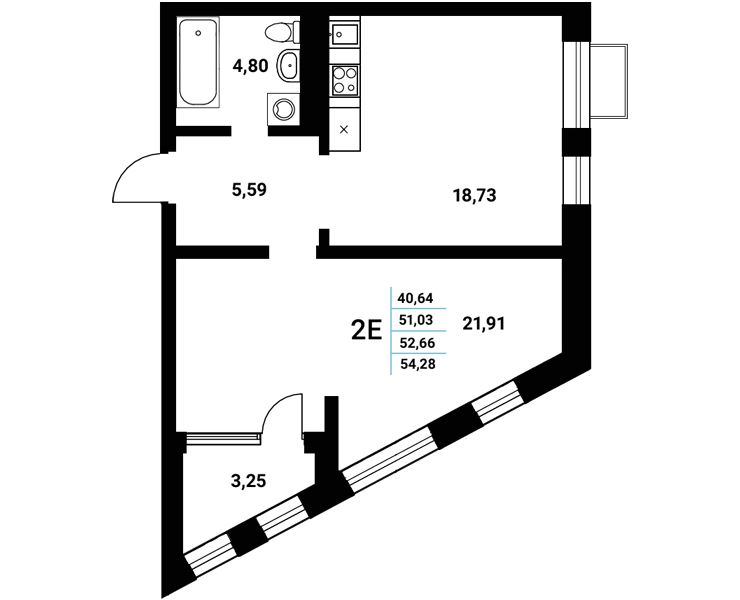 Планировка Студия в ЖК «Z-town»