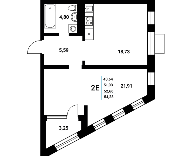 Планировка Студия в ЖК «Z-town»