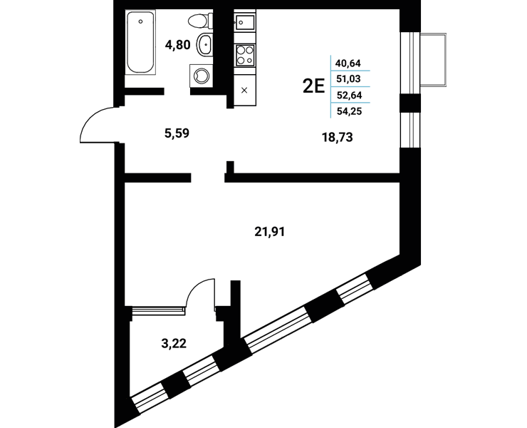 Планировка Студия в ЖК «Z-town»