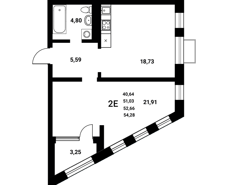 Планировка Студия в ЖК «Z-town»