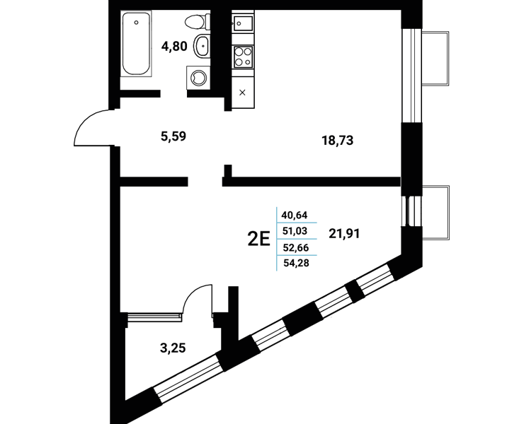 Планировка Студия в ЖК «Z-town»