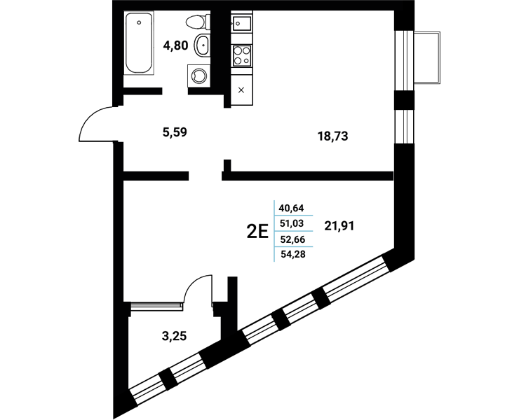 Планировка Студия в ЖК «Z-town»