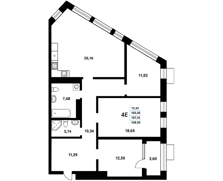 Планировка Студия в ЖК «Z-town»