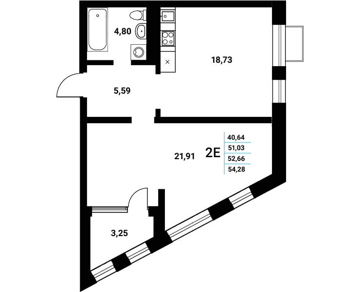 Планировка Студия в ЖК «Z-town»